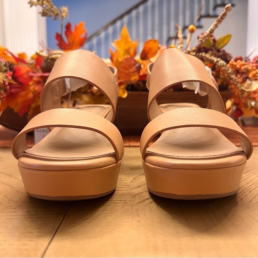 NWT NIB Aerosoles Camera Comfortable Women’s Platform Sandal in Nude Leather 9.5 - Picture 9 of 16